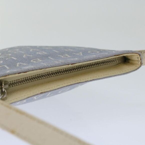 Bulgari Logo Blue Canvas Shoulder Bag (Pre-Owned) - Picture 4 of 16